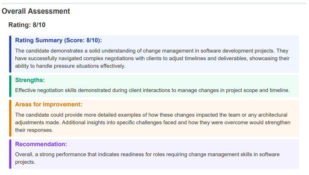 Overall Assessment View