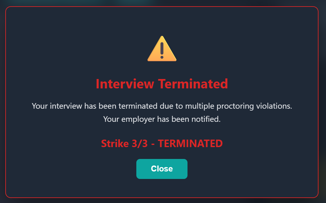 Candidate Proctoring View